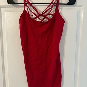 Red Strappy Tank Top